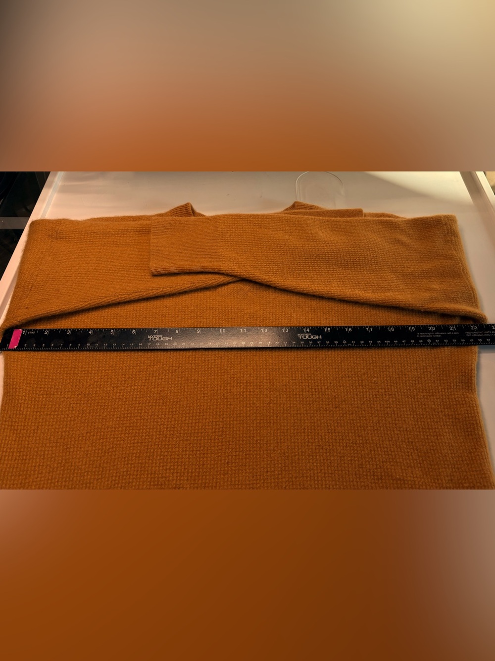 🧡 Madewell 100% Cashmere Mustard Grandpa-Core Crewneck Sweater M - Picture 6 of 6